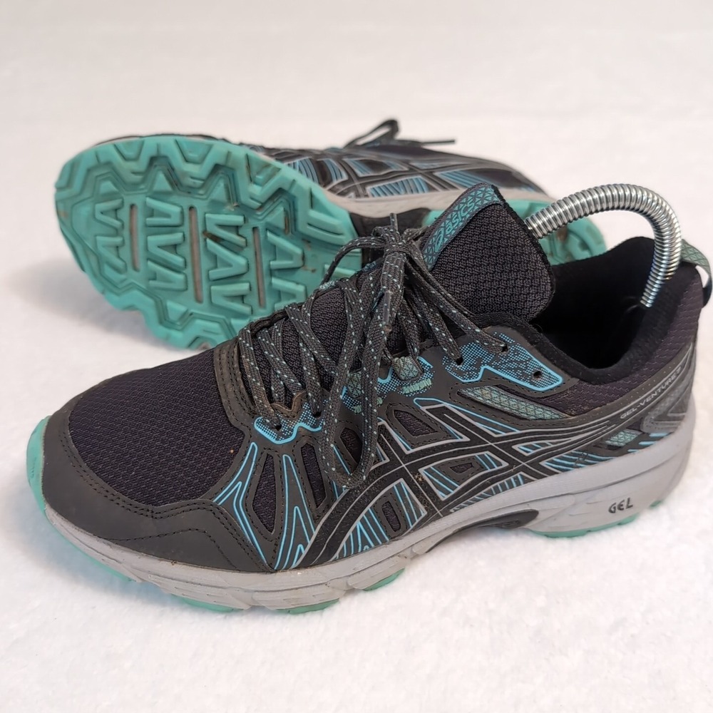 Asics Gel-Venture 7 Running Shoes Womens Size 8 Wide Teal Gray